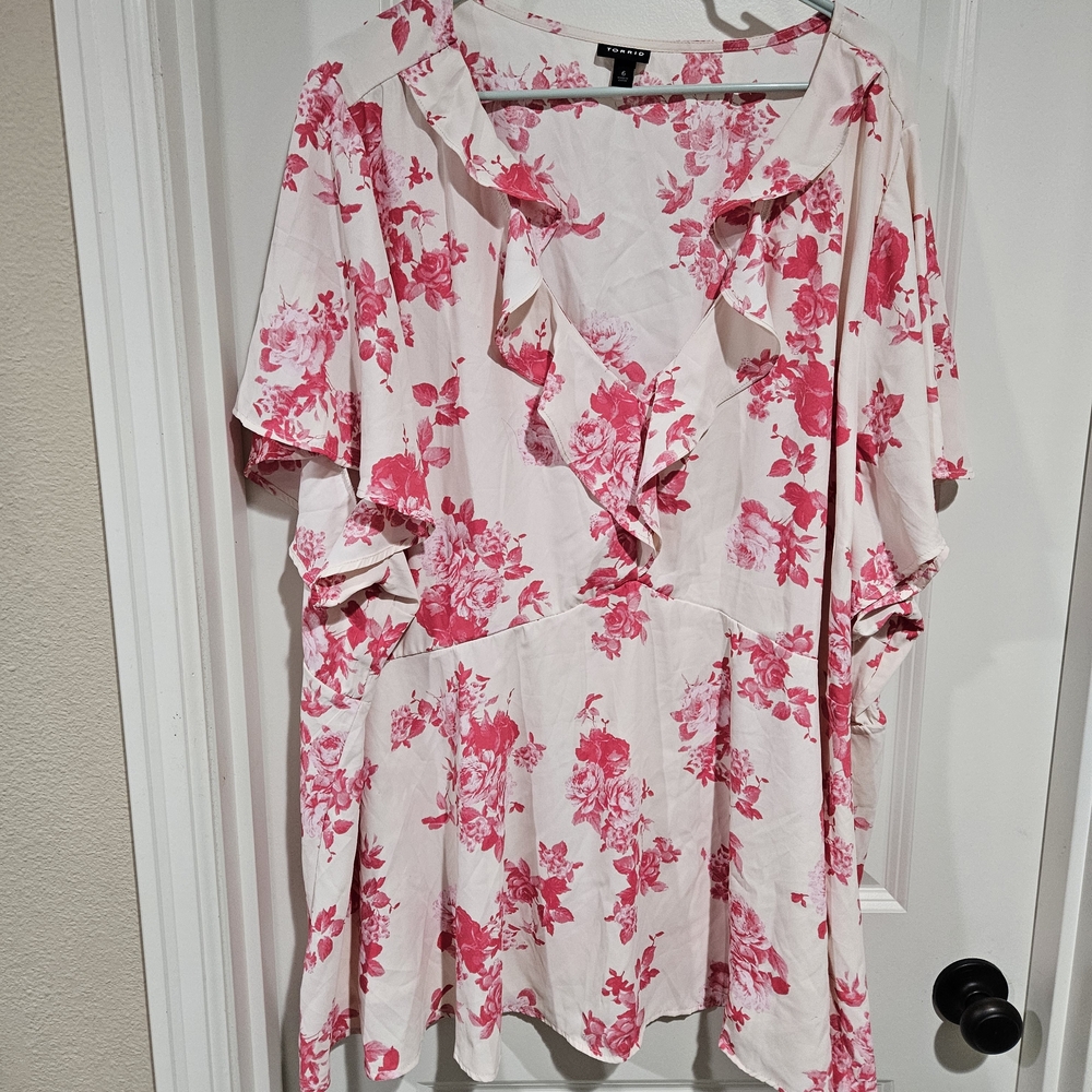 Torrid Pink Floral Women's Blouse